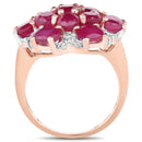 14K Rose Gold Plated 4.52 Carat Genuine Glass Filled Ruby .925 Sterling Silver Ring-2