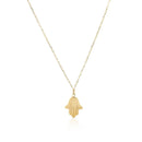 14K Yellow Gold Hand of Hamsa Necklace-3