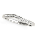 14k White Gold Modern Curved Design Diamond Wedding Band (1/10 cttw)-1