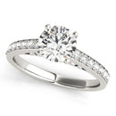 14k White Gold Single Row Prong Set Diamond Engagement Ring (1 3/8 cttw)-1