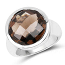 10.80 Carat Genuine Smoky Quartz .925 Sterling Silver Ring-1