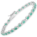 3.78 Carat Genuine Emerald .925 Sterling Silver Bracelet-1