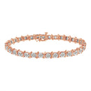 Two-Tone 10K Yellow Gold over .925 Sterling Silver 1.0 Cttw Diamond S-Curve Link Miracle-Set Tennis Bracelet (I-J Color, I3 Clarity) - 7"-2