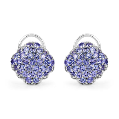 3.14 Carat Genuine Tanzanite .925 Sterling Silver Earrings
