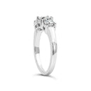 14K White Gold 1/2 Cttw Miracle Set Round Lab Grown Diamond Three Stone Illusion Plate Ring (F-G Color, VS1-VS2 Clarity) - Ring Size 7-4