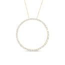 10K Yellow Gold Plated .925 Sterling Silver 4 Cttw Diamond Circle Hoop 18" Pendant Necklace (J-K Color, I1-I2 Clarity)-3