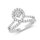 0.54 Carat Genuine White Diamond 14K White Gold Ring (G-H Color, SI1-SI2 Clarity)-1