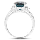 2.64 Carat Genuine London Blue Topaz and White Topaz .925 Sterling Silver Ring-2
