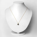 0.43 Carat Genuine Blue Sapphire and White Diamond 10K Yellow Gold Pendant-2