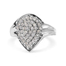 10K White Gold 1/2 Cttw Diamond Pear Shaped Cluster Ring (H-I Color, I1-I2 Clarity) - Ring Size 7-4