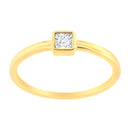 14K Yellow Gold Plated .925 Sterling Silver 1/20 cttw Miracle Set Diamond Promise Ring (J-K Color, I1-I2 Clarity) - Size 6-2