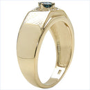 14K Yellow Gold Plated 0.25 Carat Genuine Blue Diamond .925 Sterling Silver Ring-3