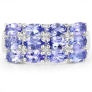 3.00 Carat Genuine Tanzanite .925 Sterling Silver Ring-3
