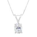 IGI Certified 10K White Gold 3/8 cttw Prong Set Diamond Oval Pendant Necklace (I-J Color, I1 Clarity) - Size 18"-1