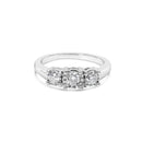 14K White Gold 1/2 Cttw Miracle Set Round Lab Grown Diamond Three Stone Illusion Plate Ring (F-G Color, VS1-VS2 Clarity) - Ring Size 7-1