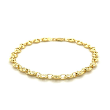 4.7mm 14k Yellow Gold Puffed Mariner Link Bracelet - 0