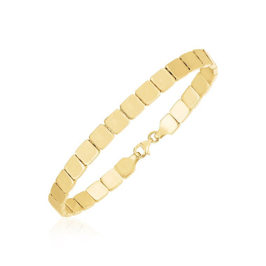 14k Yellow Gold High Polish Square Link Bracelet - 0