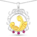 0.14 Carat Genuine Ruby .925 Sterling Silver Pendant-1