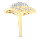 10K Yellow Gold Diamond Cocktail Ring (3/4 Cttw, I-J Color, I2-I3 Clarity) - Size 8-4