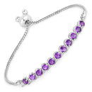 2.64 Carat Genuine Amethyst .925 Sterling Silver Bracelet-1