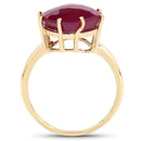 14K Yellow Gold Plated 8.95 Carat Glass Filled Ruby .925 Sterling Silver Ring-2