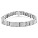 14K White Gold 7.0 Cttw Princess Cut Diamond 7" Alternating Vertical and Horizontal Rectangular Link Tennis Bracelet (H-I Color, SI2-I1 Clarity)-2