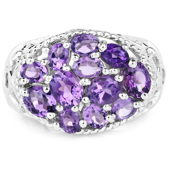 2.64 Carat Genuine Amethyst .925 Sterling Silver Ring