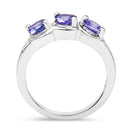 1.05 Carat Genuine Tanzanite .925 Sterling Silver Ring-2