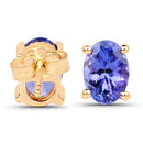 1.24 Carat Genuine Tanzanite 14K Yellow Gold Earrings-4