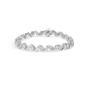 14K White Gold 2.00 Cttw Diamond Cluster and Spiral Link Bracelet (I-J Color, I1-I2 Clarity) - 7"-5
