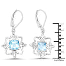 5.30 Carat Genuine Swiss Blue Topaz .925 Sterling Silver Earrings-3