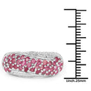 1.81 Carat Genuine Ruby and White Zircon .925 Sterling Silver Ring-3