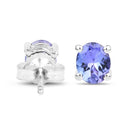 0.66 Carat Genuine Tanzanite .925 Sterling Silver Earrings-3
