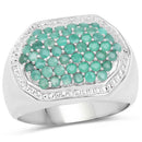 1.43 Carat Genuine Emerald .925 Sterling Silver Ring-1