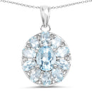 7.65 Carat Genuine Blue Topaz .925 Sterling Silver Pendant-1