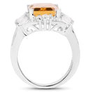 9.13 Carat Genuine Citrine & White Topaz .925 Sterling Silver Ring-2