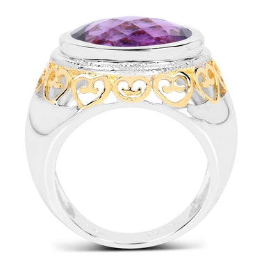 6.92 Carat Genuine Amethyst .925 Sterling Silver Ring - 0