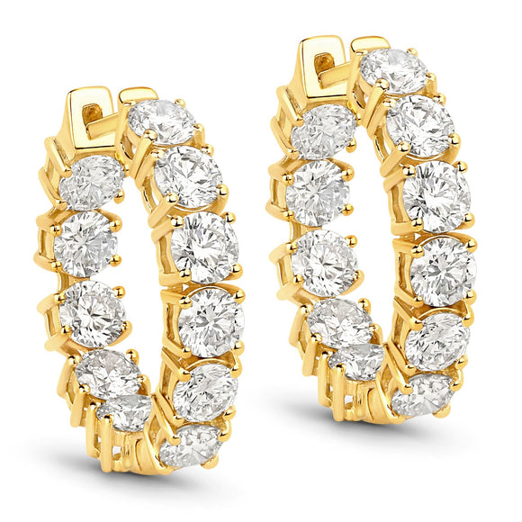 3.08 Carat Genuine Lab Grown Diamond 14K Yellow Gold Earrings