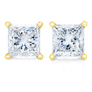 14K Yellow Gold 1.00 Cttw Princess-Cut Square Near Colorless Diamond Classic 4-Prong Solitaire Stud Earrings (J-K Color, I1-I2 Clarity)-1