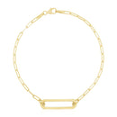 14k Yellow Gold High Polish Open Straight Paperclip Bracelet-2