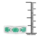 1.38 Carat Genuine Emerald and White Topaz .925 Sterling Silver Ring-3