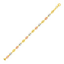 14k Tri Color Gold Mariner Link Bracelet-2