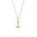 14k Yellow Gold Cable Chain with Anchor Pendant-4