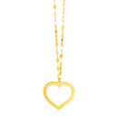 14k Yellow Gold Necklace with Reversible Heart Pendant-3