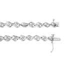 .925 Sterling Silver 1/10 Cttw Round-Cut Diamond Links of Flame Bracelet (I-J Color, I3) - 7.25"-4