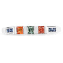 0.68 Carat Genuine Multi Sapphire .925 Sterling Silver Ring-3