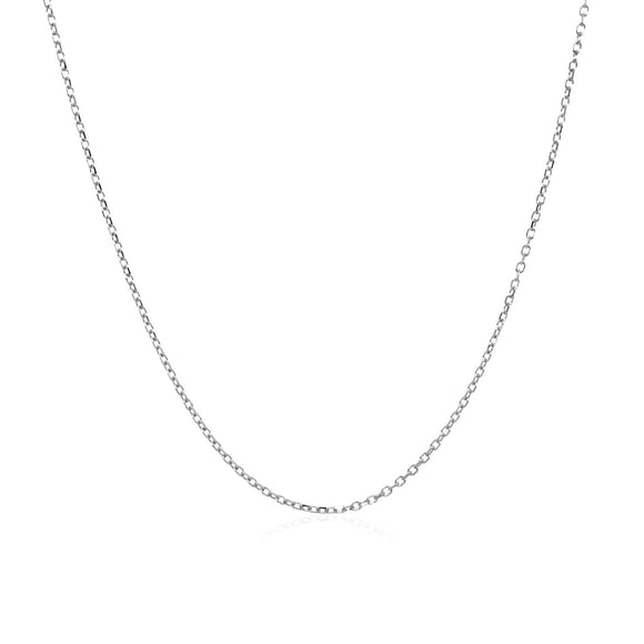 14k White Gold Diamond Cut Cable Link Chain 0.8mm