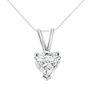 14K White Gold 1/5 Cttw 3-Prong Set Heart Shaped Solitaire Lab Grown Diamond 18" Pendant Necklace (F-G Color, VS2-SI1 Clarity)-1