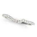 14k White Gold Curved Style Pave Diamond Wedding Ring (1/6 cttw)-1