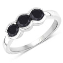 1.22 Carat Genuine Black Diamond .925 Sterling Silver Ring-1